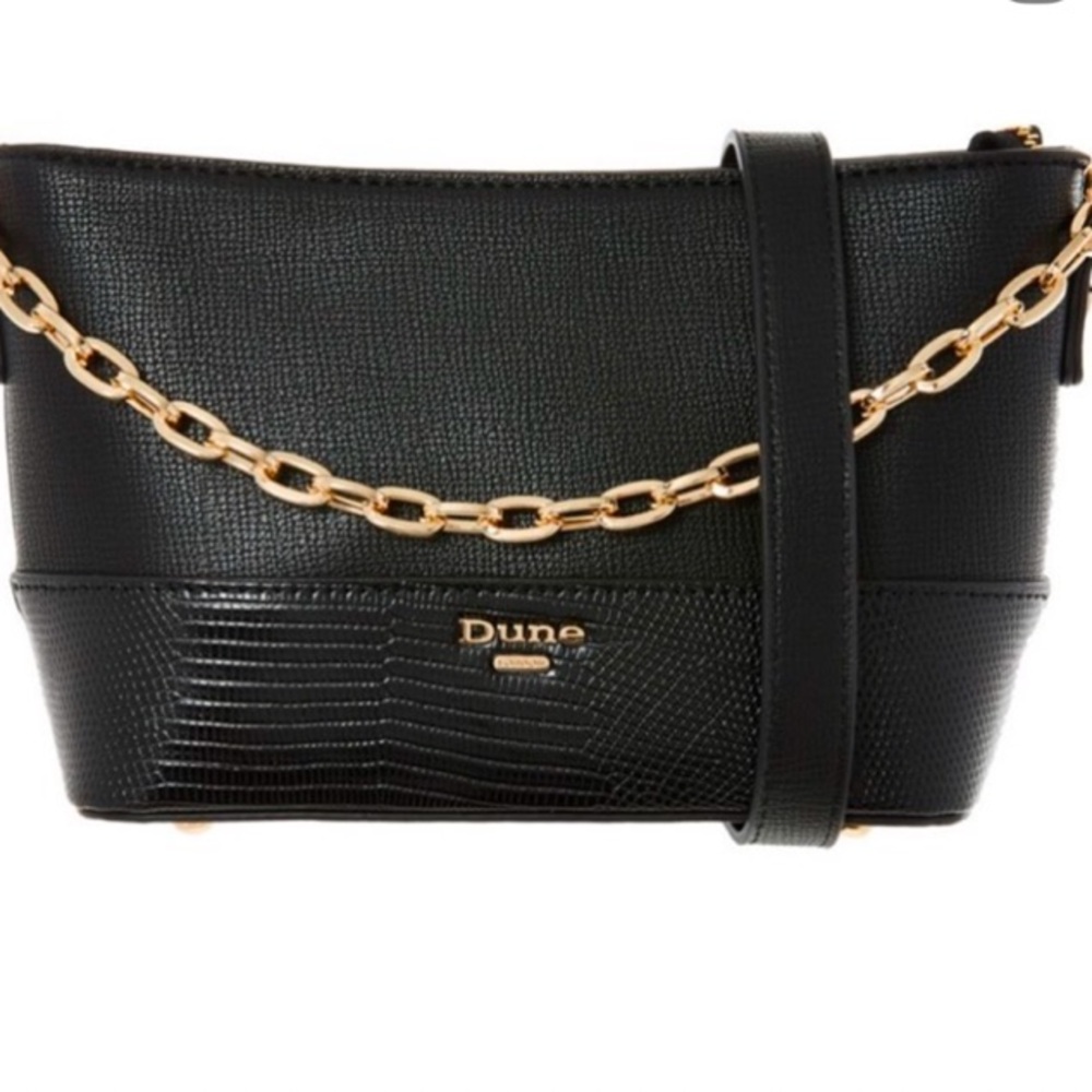 DUNE LONDON Black Chain Crossbody Bag